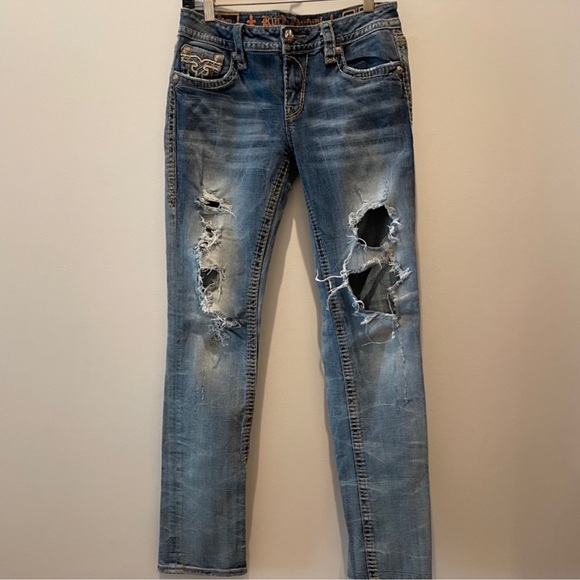 Rock Revival Denim - Rock Revival Women's Distressed Gray Jeans